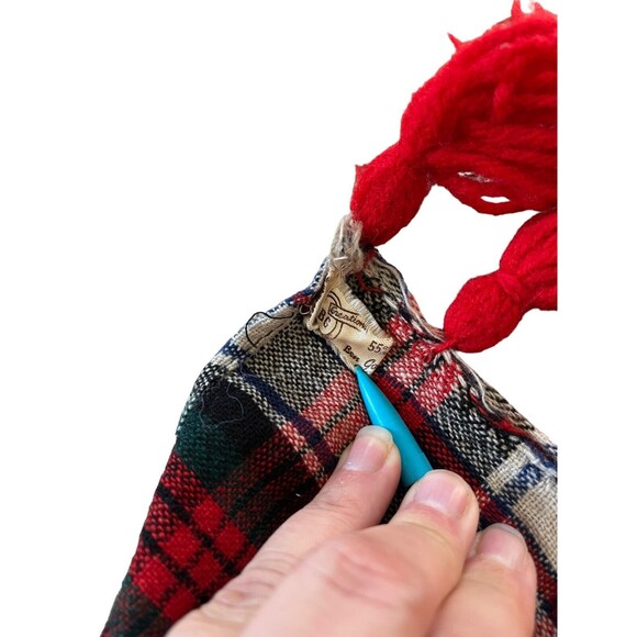 Vintage Ben Goodman 55% Wool Scarf - Plaid with Tassels - Unisex - Picture 5 of 6